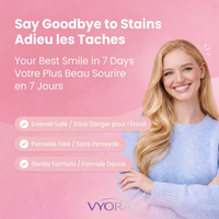 Blanchiment dentaire sans peroxyde formule douce Vyora - Peroxide free teeth whitening gentle formula Vyora
