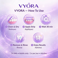 Comment utiliser bandes blanchissantes Vyora 5 étapes - How to use Vyora whitening strips 5 steps